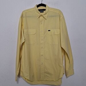 Polo by Ralph Lauren Preppy Yellow Quiet Luxury Button Down Dress Shirt Size L